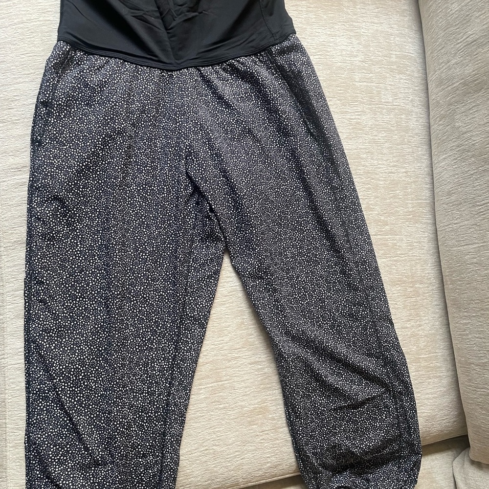 lululemon athletica Black and White Wide Leg Pants